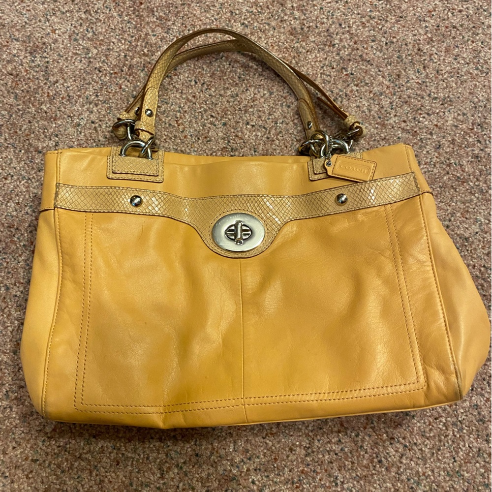 Coach Yellow Leather Tote Bag
